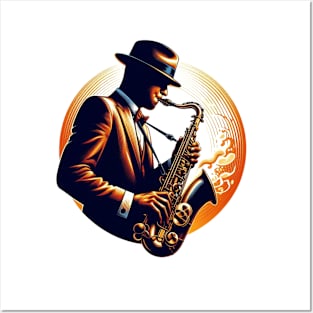 Jazz Saxophone Player Posters and Art